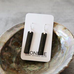 Black Obsidian and Sterling Silver Earrings